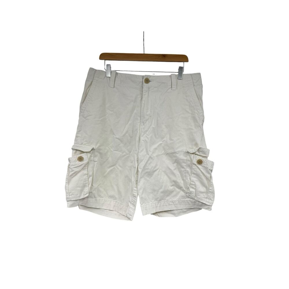 Aeropostale Y2K Style White Cream Cargo Shorts 100% Cotton Summer Mens 34